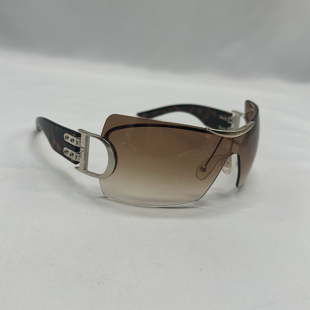 Christian Dior Airpseed1 Rimless Shield Sunglasses Brown Retro Vintage Rare Y2K - Picture 2 of 13
